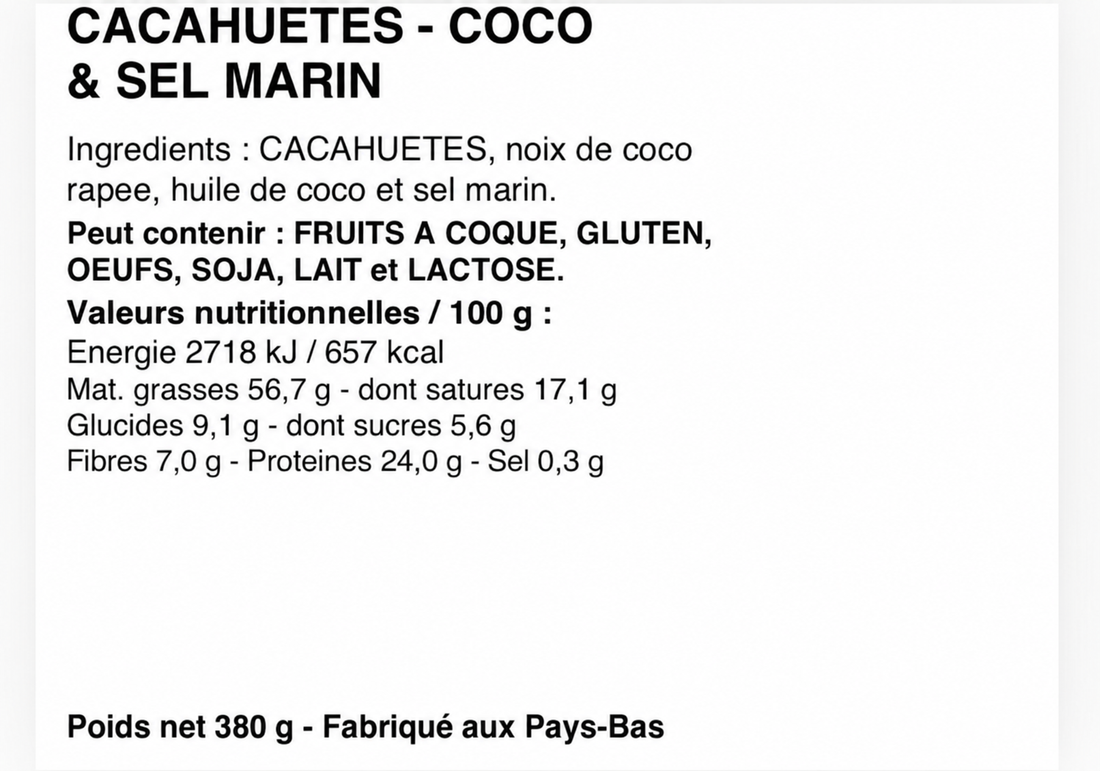 Beurre de cacahuète Coco & Sel marin – 380 g
